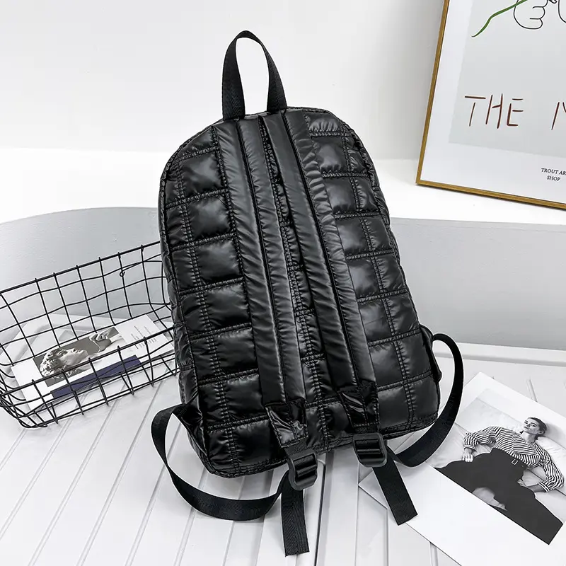 Casual Female Backpack Fashion Women School Bag Rucksack Large Capacity Space Cotton Quilted Plaid Travel Shoulder Bags For Girl