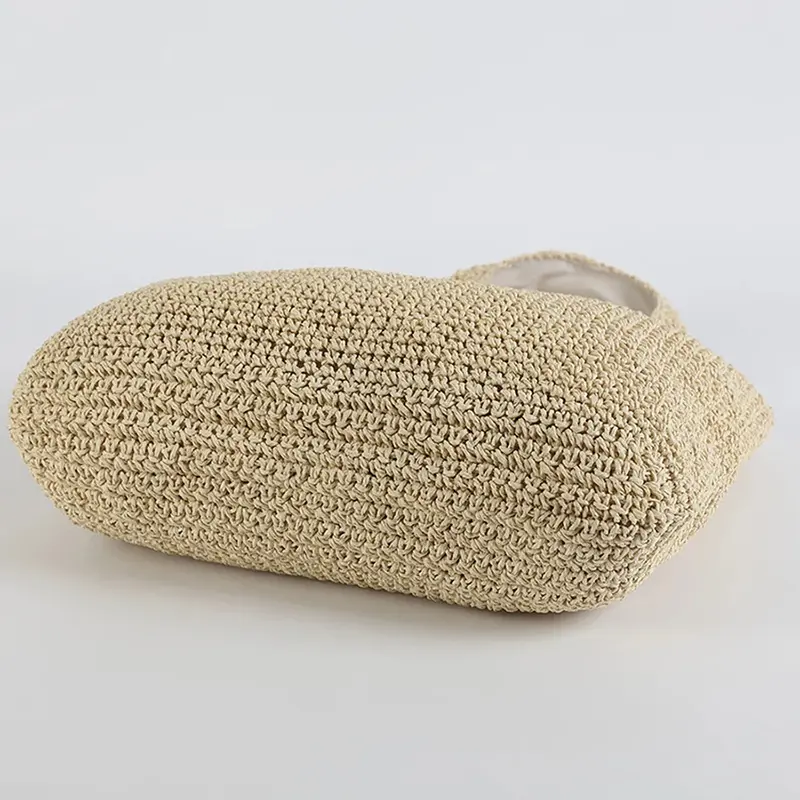 Fashion Rattan Straw Women Shoulder Bags Wikcer Woven Handbags Female Large Capacity Summer Beach Tote Bags Casual Shopper Purse