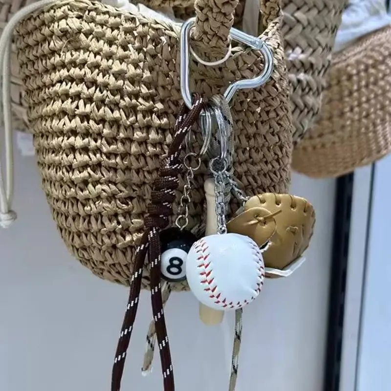 Handmade Baseball Personalized Keychain Creative Simple Diy Rope Decoration Women Bag Pendant Trendy Accessory Gifts