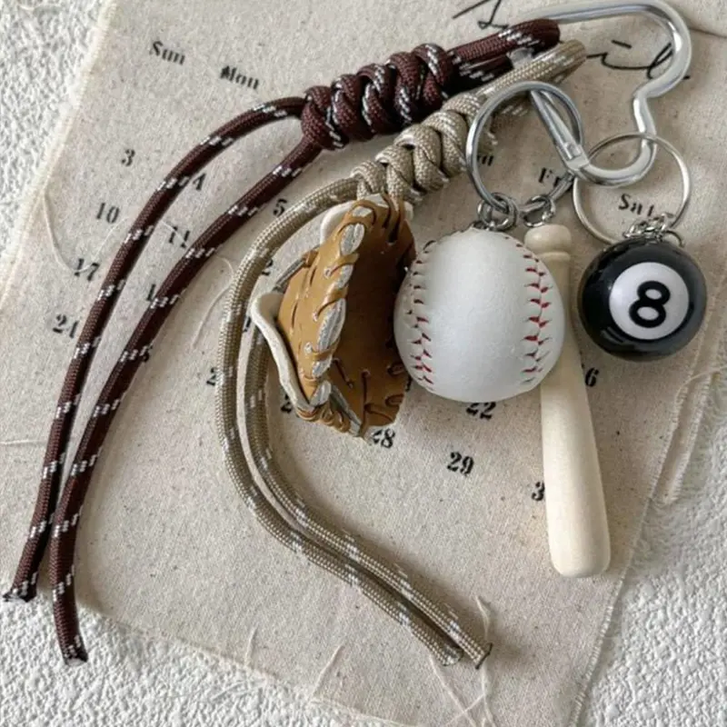 Handmade Baseball Personalized Keychain Creative Simple Diy Rope Decoration Women Bag Pendant Trendy Accessory Gifts