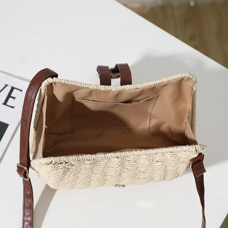 Luxury Design Beach Bag Straw Weave Small Purse and Handbag For Women Summer Rattan Handmade Crossbdoy Bag Travel Shoulder Bags