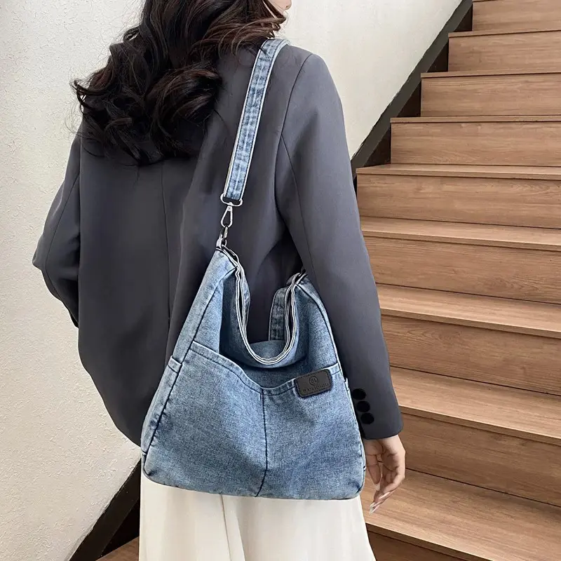 Denim Jeans Shoulder Crossbody Bag Girl Tote Fashion Trend Handbags Underarm Satchel Fashion Work Travel Bags
