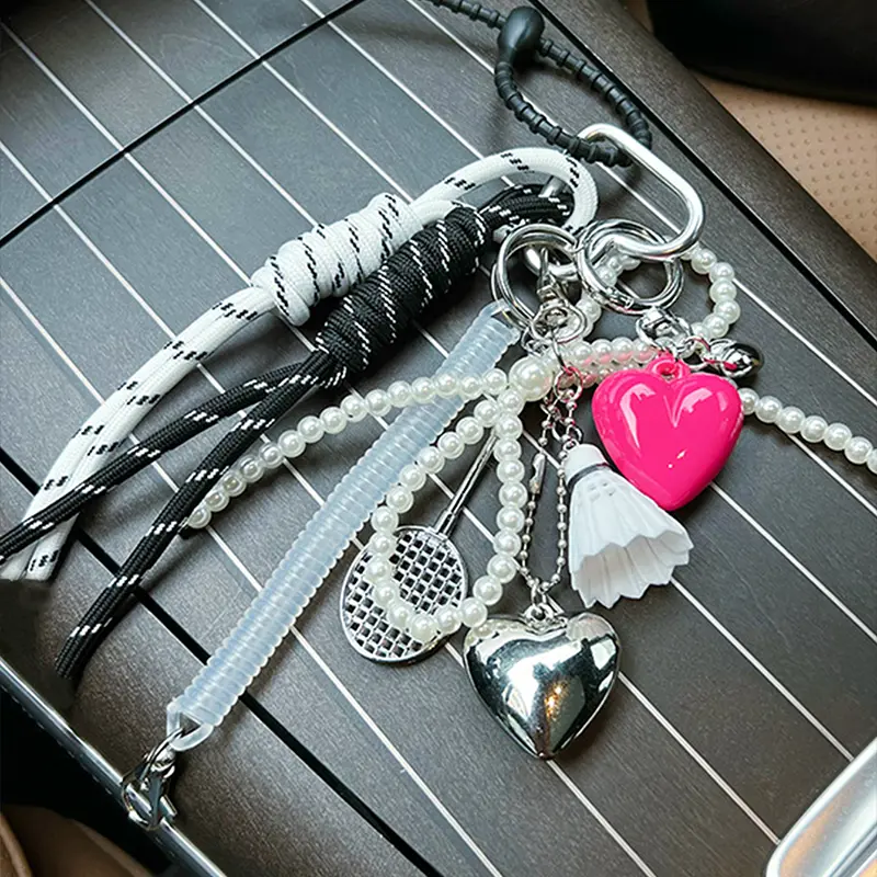 Handmade Wind Chime Baseball Bag Charm Keychain High DIY Original Sister Gift School Bag Hanging Decoration Luggage Pendant