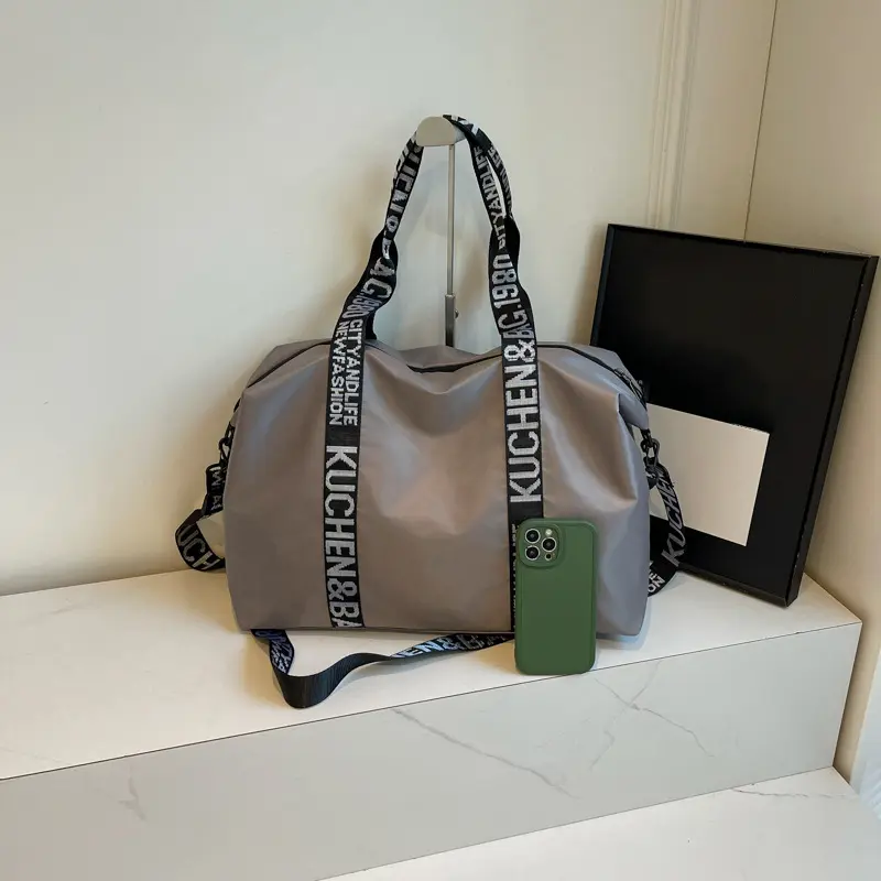 Large Capacity Fashion Oxford Cloth Travel Bag Letter Shoulder Strap Solid Color Casual Handbag Crossbody Bags for Women