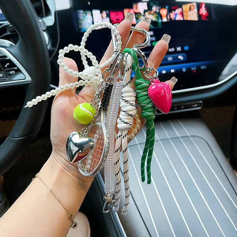 Handmade Wind Chime Baseball Bag Charm Keychain High DIY Original Sister Gift School Bag Hanging Decoration Luggage Pendant