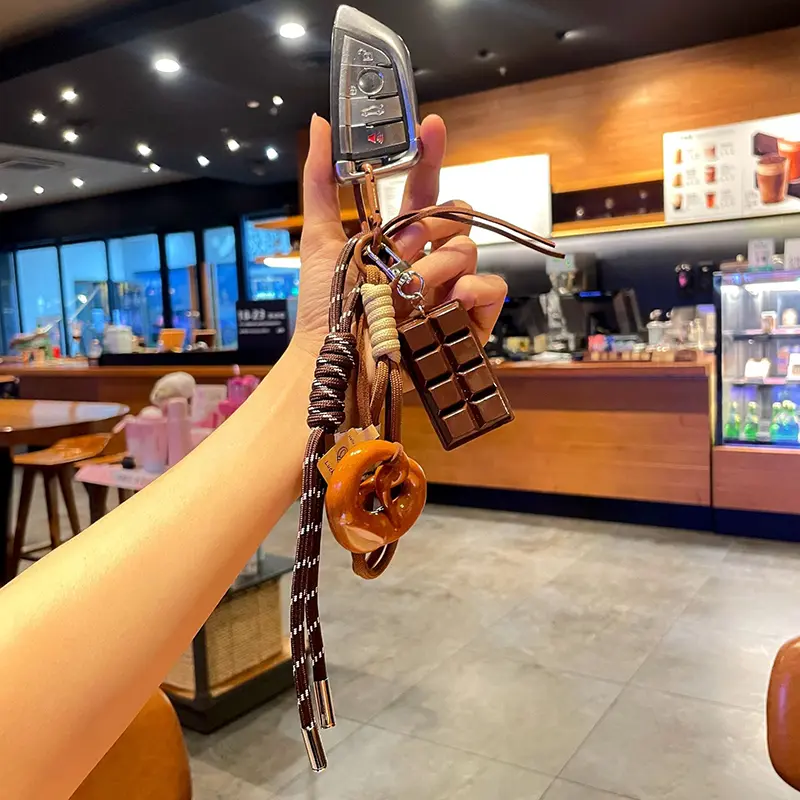 Designed Braided Rope Keychain Nylon Woven Rope Pendant DIY Trendy Mixed Bag Phone Decor Handmade Women Girl Gift