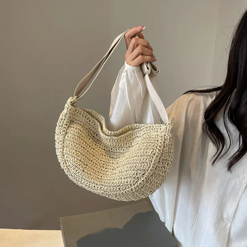 Summer Straw Crossbody Bags for Women New Fashion Shoulder Bags Lady Travel Handbags Female Handmade Weave Beach Bag