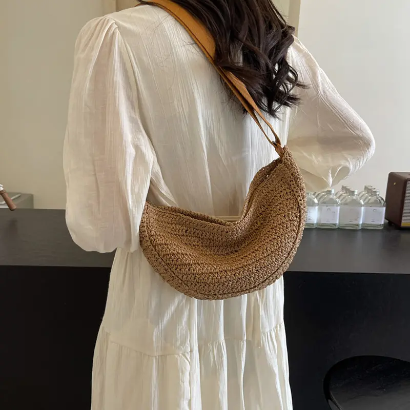 Summer Straw Crossbody Bags for Women New Fashion Shoulder Bags Lady Travel Handbags Female Handmade Weave Beach Bag
