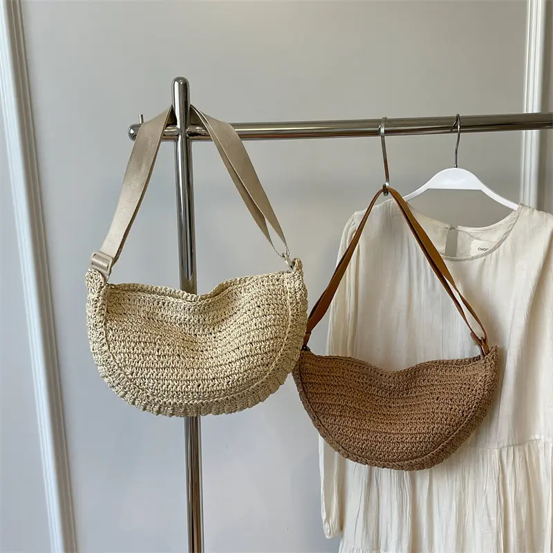 Summer Straw Crossbody Bags for Women New Fashion Shoulder Bags Lady Travel Handbags Female Handmade Weave Beach Bag