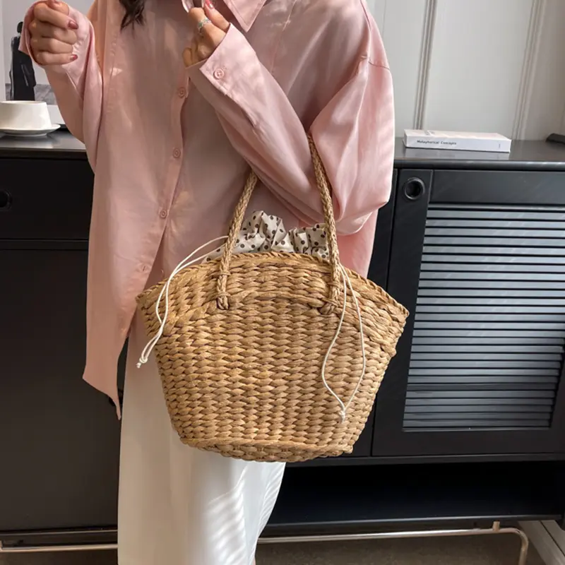 Handmade Women's Handbag Designer Straw Bag Bohemian Woven Summer Beach Bags Female High Capacity Shopping Basket Tote