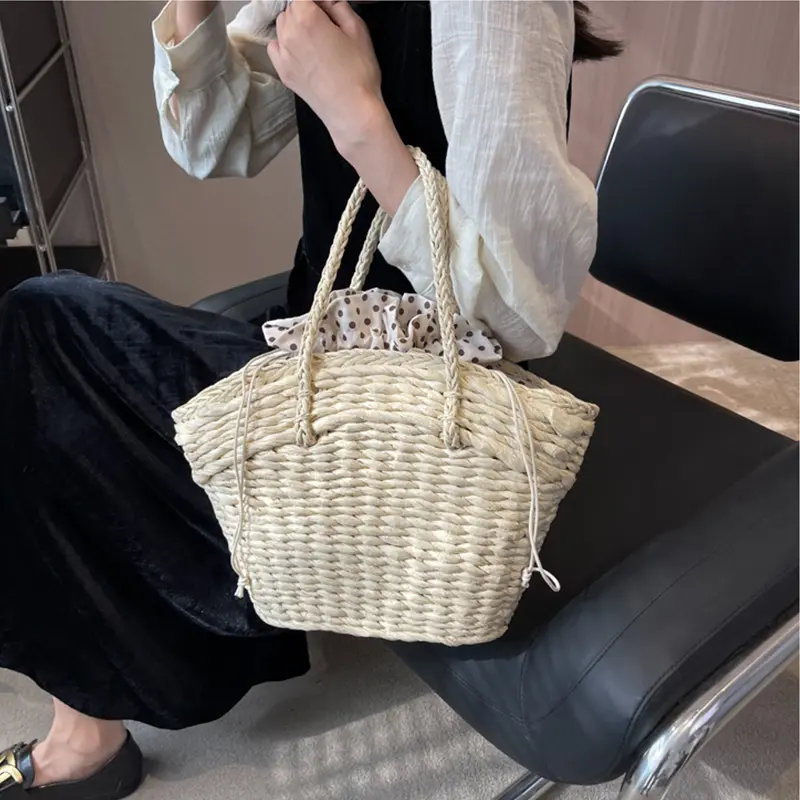Handmade Women's Handbag Designer Straw Bag Bohemian Woven Summer Beach Bags Female High Capacity Shopping Basket Tote