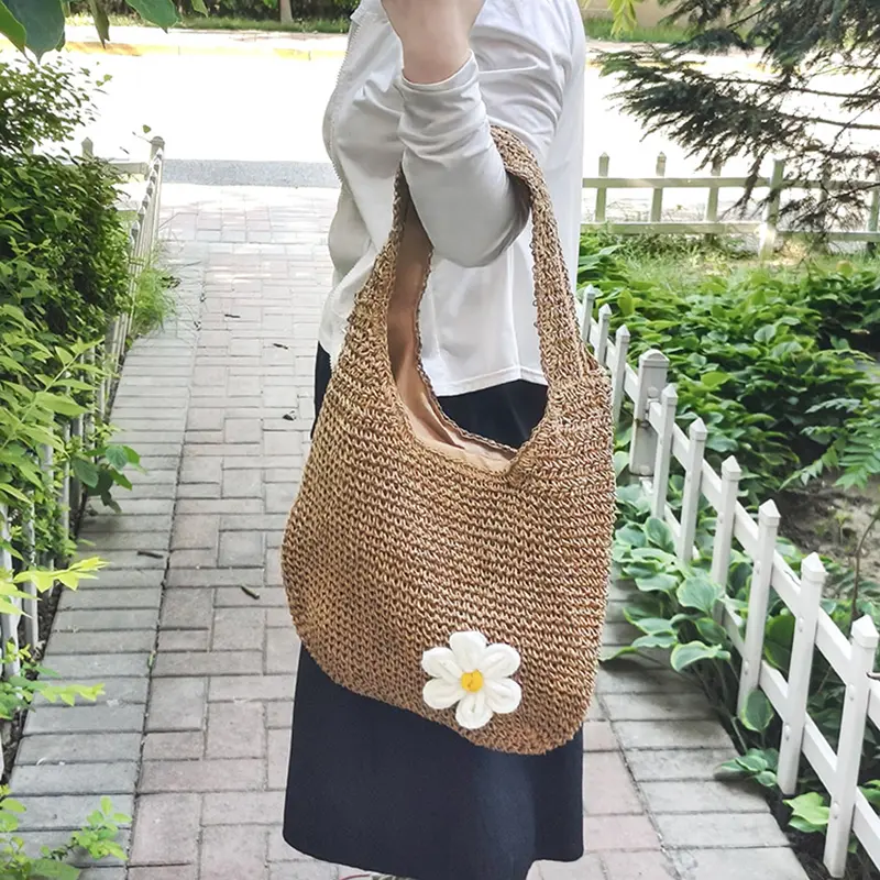Fashion Straw Weave Women Shoulder Bags Female Handbags Large Capacity Summer Beach Casual Tote Purses