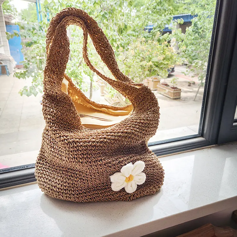 Fashion Straw Weave Women Shoulder Bags Female Handbags Large Capacity Summer Beach Casual Tote Purses
