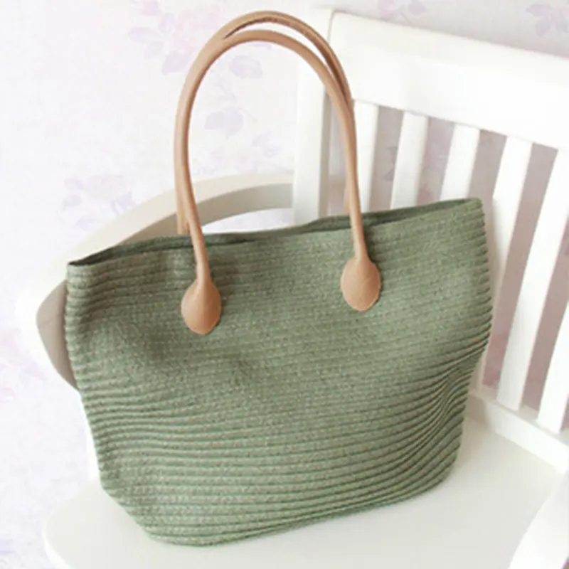 Large Capacity Straw Handbags For Women Simple Design Woven Shoulder Bag Travel Beach Bags Female Summer Bohemian Shopper Totes