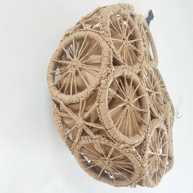 Fashion Rattan Hollow Round Straw Bags Wicker Woven Women Handbags Summer Beach Shoulder Bags Casual Lady Bali Travel Purses