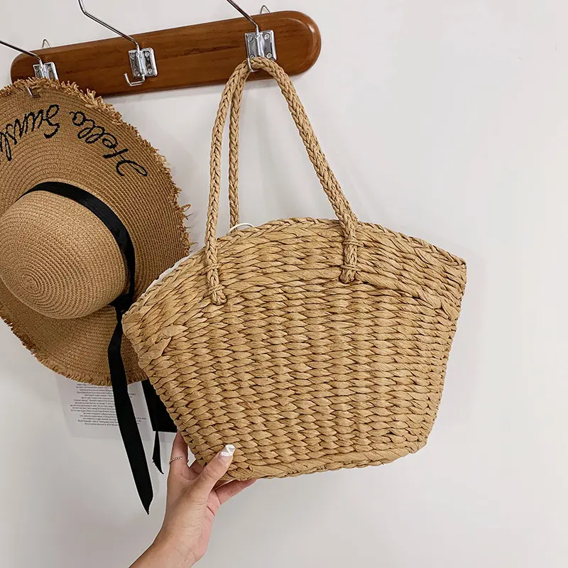 Straw Knitted Bags for Women Summer Hand-Woven Rattan Shoulder Bag Handmade Wicker Beach Tote Bags Bohemia Bali Handbag bolsos