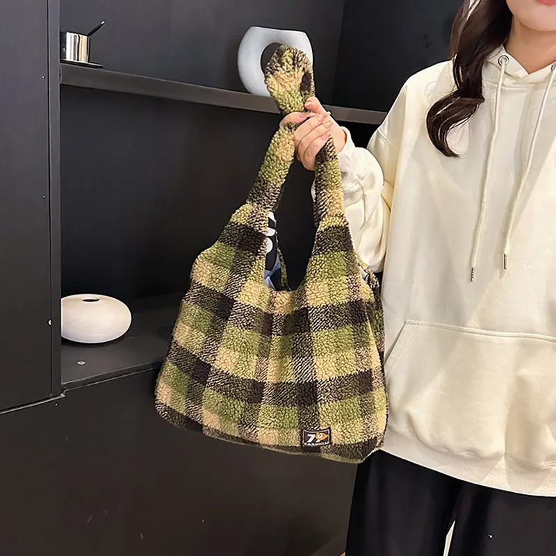 Fashion Classic Contrast Stripe Design Tote Bag Large Capacity Portable Letter Pattern Decoration Design Women Shoulder Bag