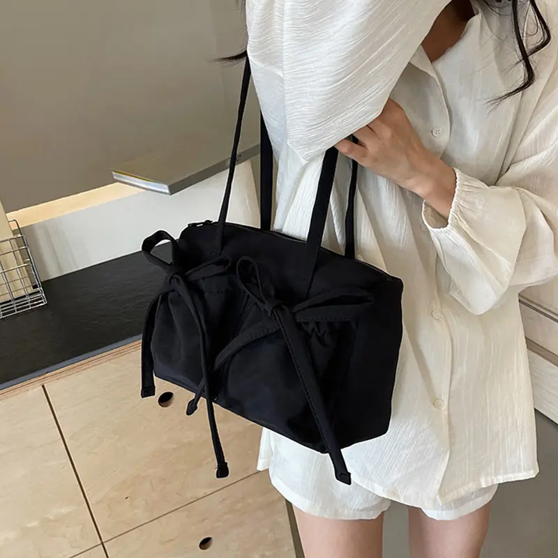 New Fashion Trend Shoulder Bag Durable Cotton Zipper Large Capacity Women's Underarm Leisure Shoulder Bag Travel Handbag