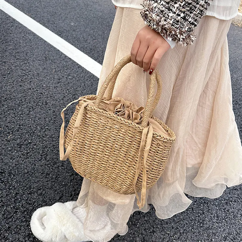 Women's Straw Bag Summer Handwoven Handbag Wallet Beach Bag Bohemian Bali Top Handle Bags