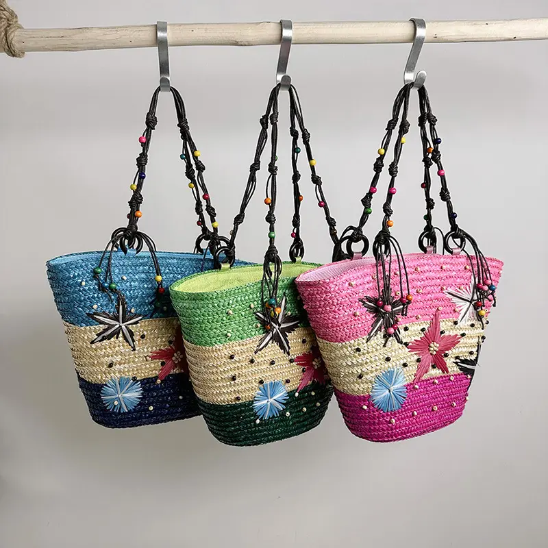 Casual Straw Large Capacity Shopper Tote Fashion Design Wicker Woven Purse and Handbag For Women Summer Travel Beach Bag bolsa