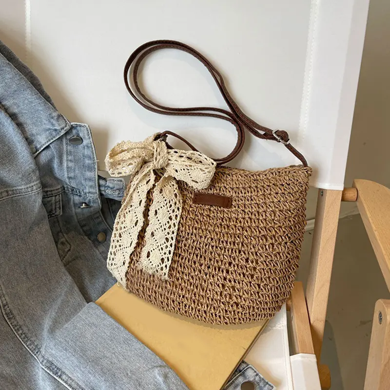 Woven Summer Fashion Straw Bag Beach Holiday Crossbody Bag Shopping Large Capacity Shoulder Handbag