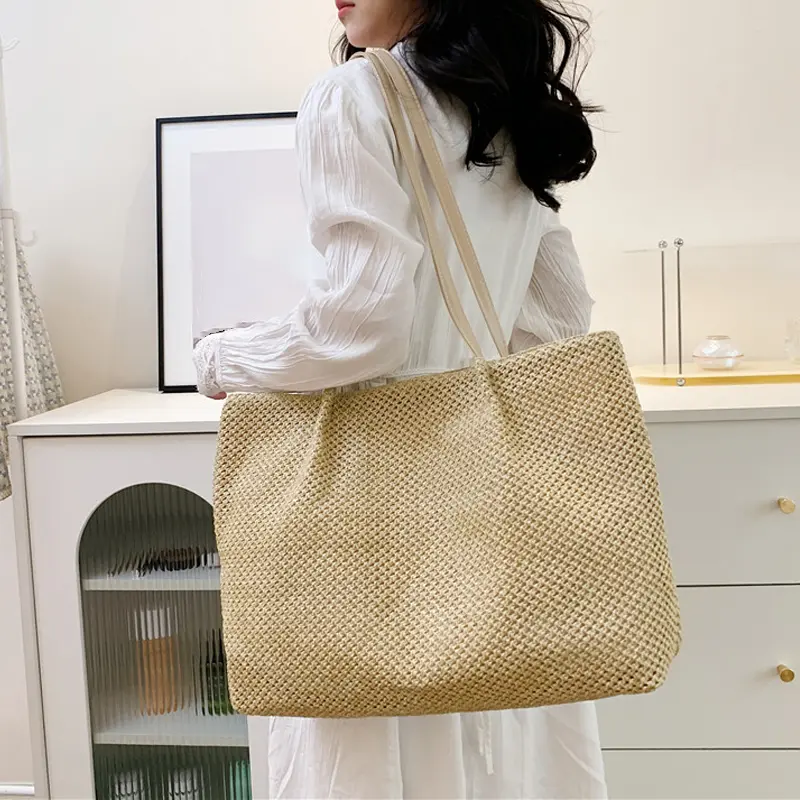 Beach Bags for Women Summer Large Capacity Woven Shoulder Purse Handbag Beach Tote Straw Bag for Summer Vacation