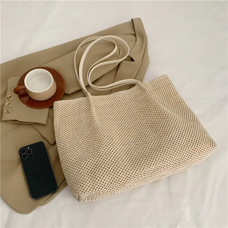 Beach Bags for Women Summer Large Capacity Woven Shoulder Purse Handbag Beach Tote Straw Bag for Summer Vacation