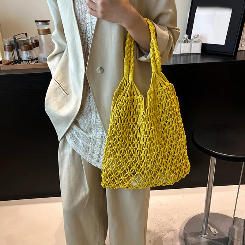 Casual Travel Handbag Totes Women's Summer Beach Hollow Woven Versatile Large Capacity Shoulder Underarm Bag