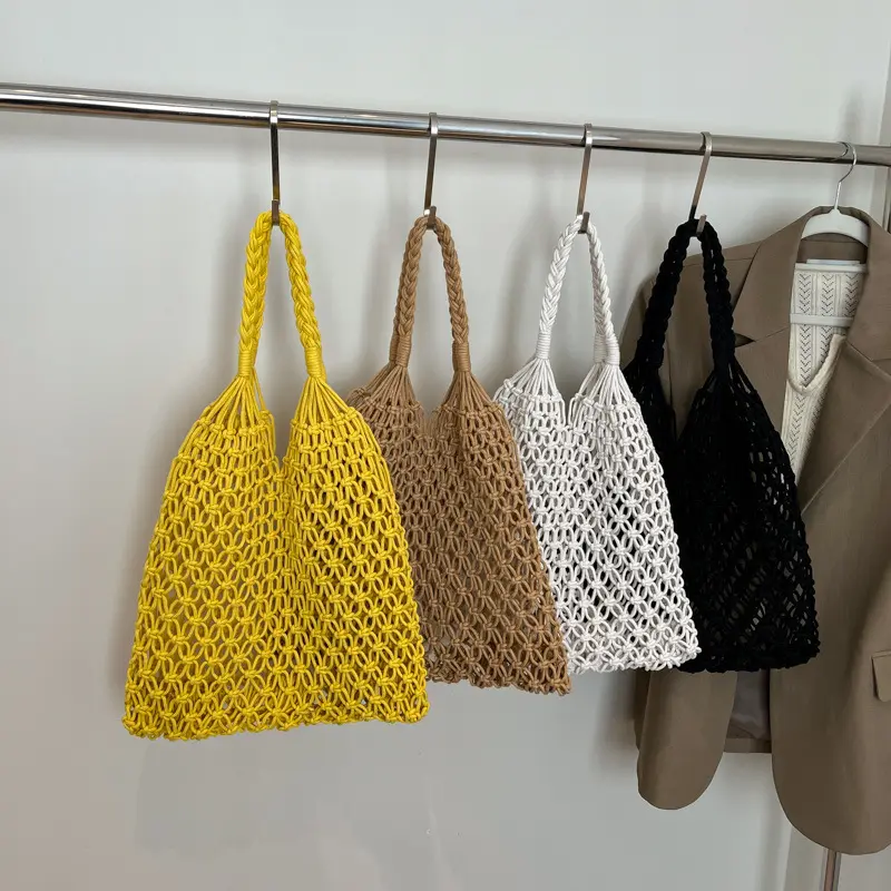 Casual Travel Handbag Totes Women's Summer Beach Hollow Woven Versatile Large Capacity Shoulder Underarm Bag