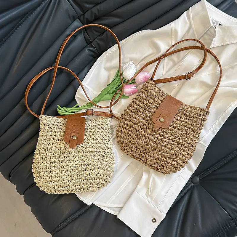 Bohemian Crossbody Bag Small Portable Shoulder Bag Summer Beach Purses Shopper Women Weaving Clutches Satchel Bags