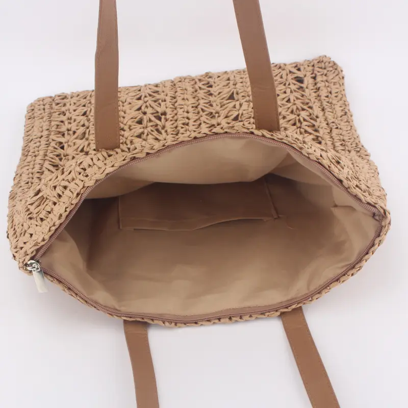 Fashion Rattan Women Shoulder Bags Wikcer Woven Female Handbag Large Capacity Summer Beach Straw Tote Bags Casual Shopper Purses