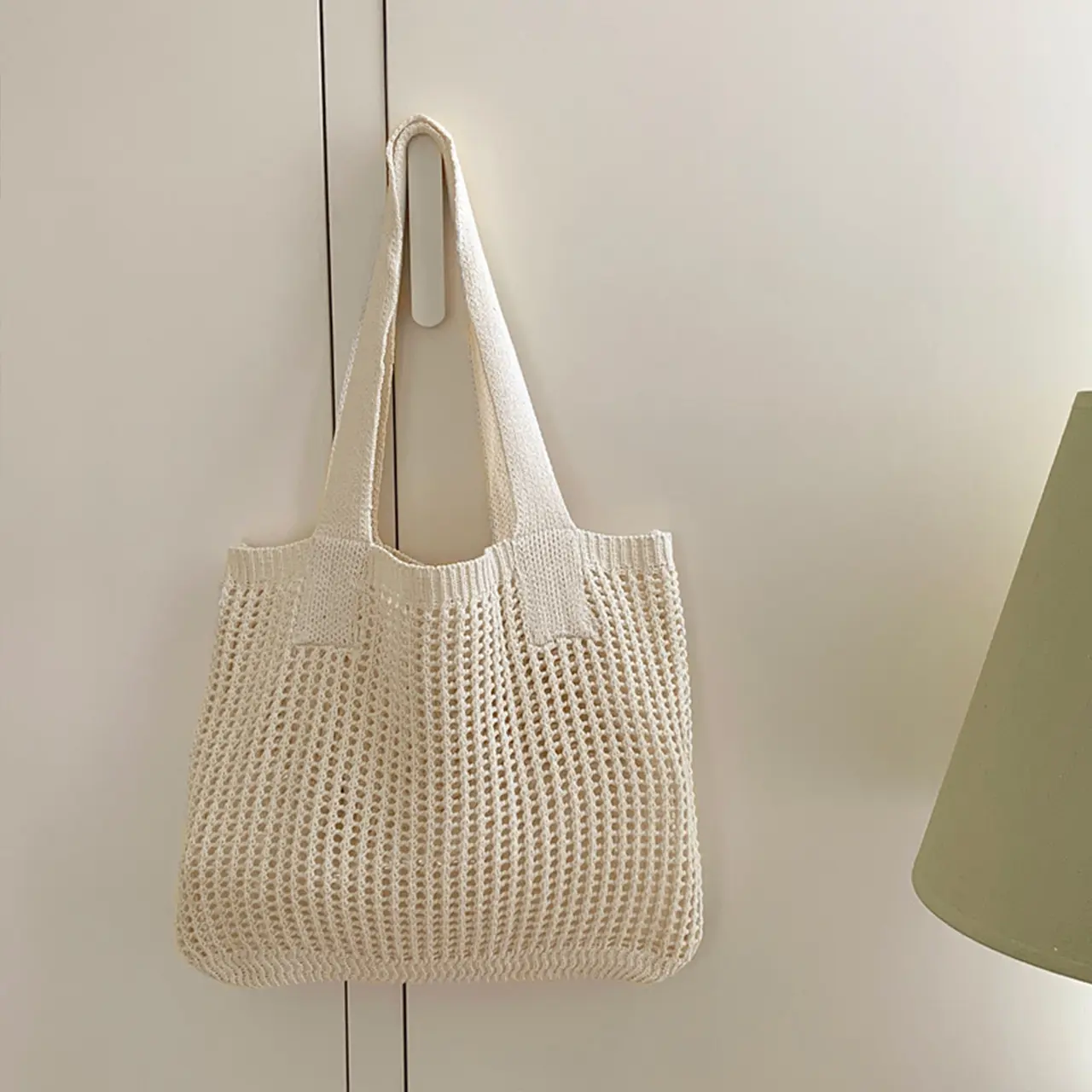 Solid Color Knitted Bag Fashion Versatile Underarm Shoulder Bag For Women Work Daily Use Handbag and Purse