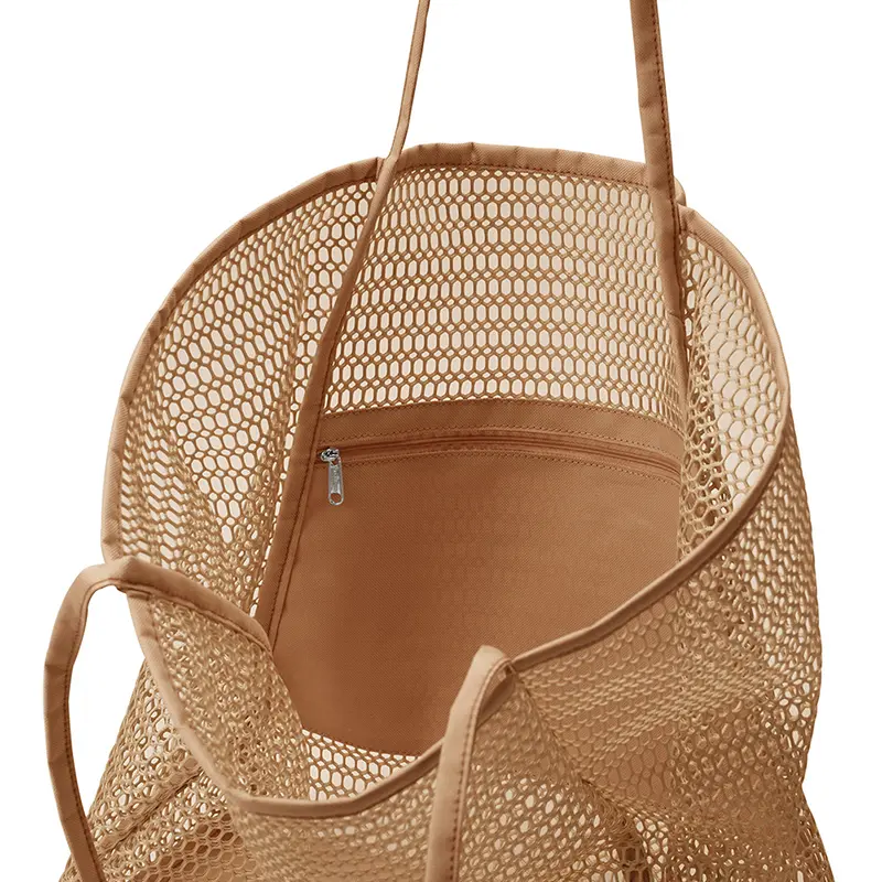 Beach Bag For Women Casual Large-capacity Mesh Shopper Tote For Pool Swimming Travel Vacation Ladies Portable Net Shoulder Bag