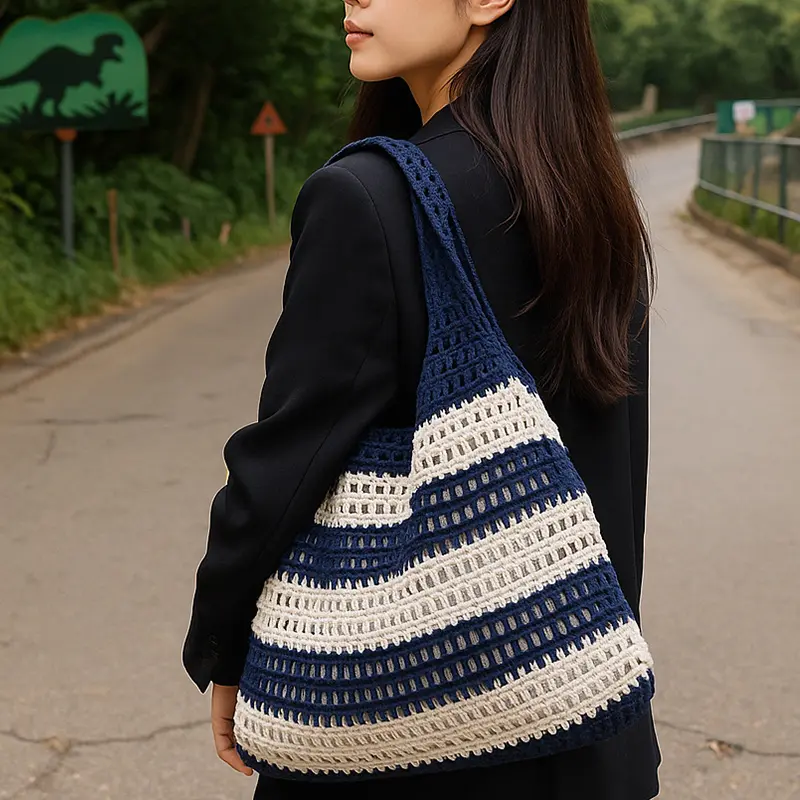 Versatile Shoulder Bag Large Capacity Knitted Bag for Women Girl Tote Bag Purse Fashion Casual  Crochet Handbags