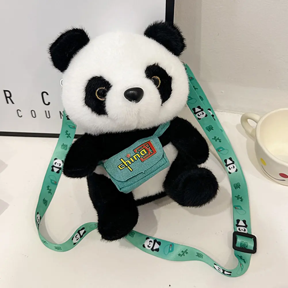 Japanese Cute Cartoon Panda Satchel Soft Plush Women's Crossbody Bags Winter Kawaii Doll Small Mobile Phone Pouch for Teen Girls