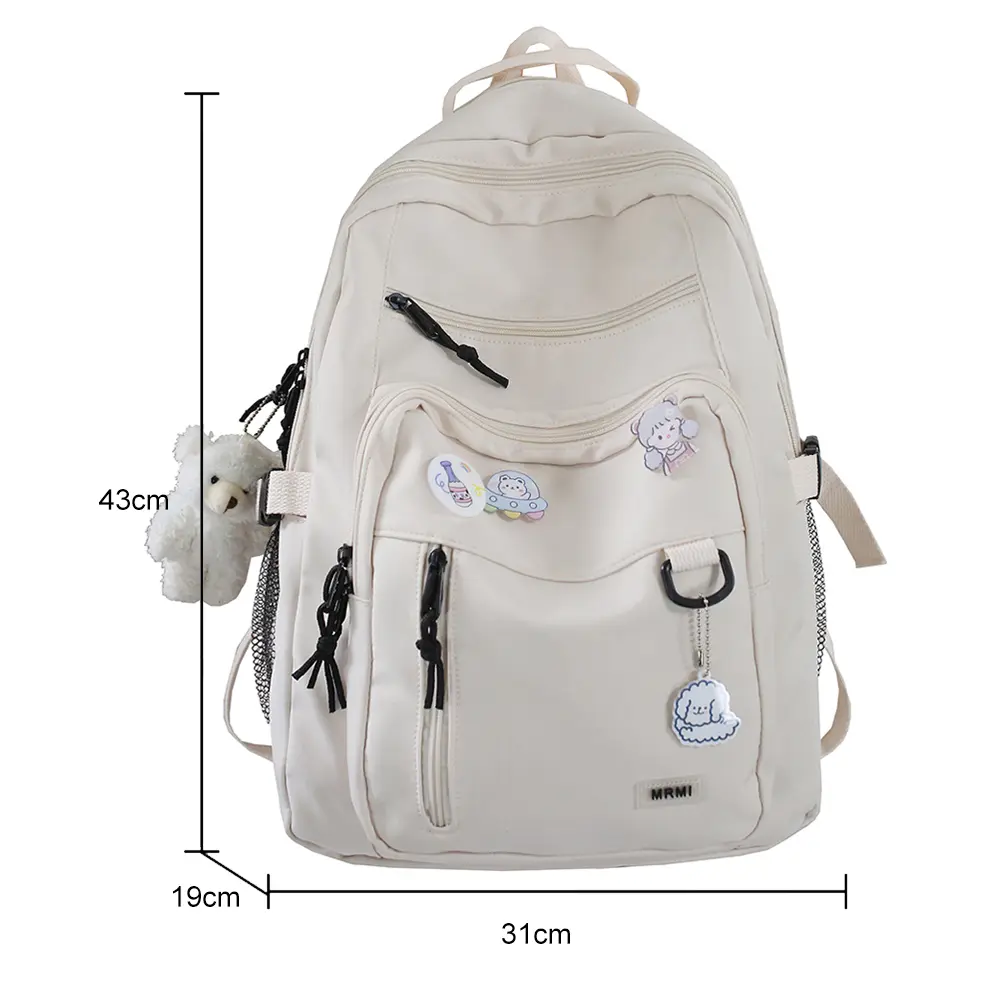 Simple College Backpacks Multi-pocket Casual School Book Bag Large Capacity Aesthetic Backpack Adjustable Strap for High School