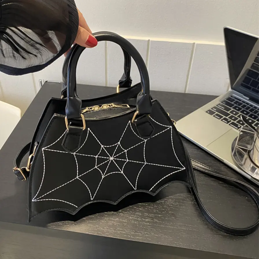 Halloween Novelty Crossbody Bag Fashion Bat Wing Top-handle Bags Ladies PU Leather Small Handbags Women's Creative Shoulder Bags