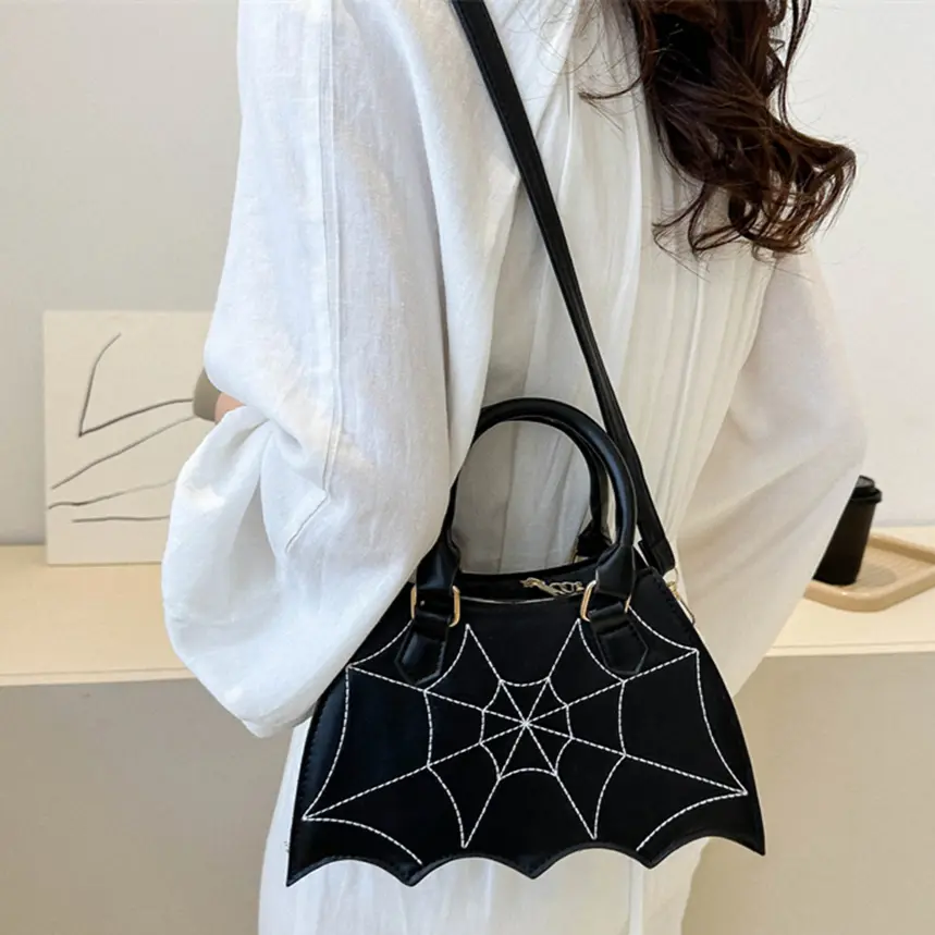 Halloween Novelty Crossbody Bag Fashion Bat Wing Top-handle Bags Ladies PU Leather Small Handbags Women's Creative Shoulder Bags