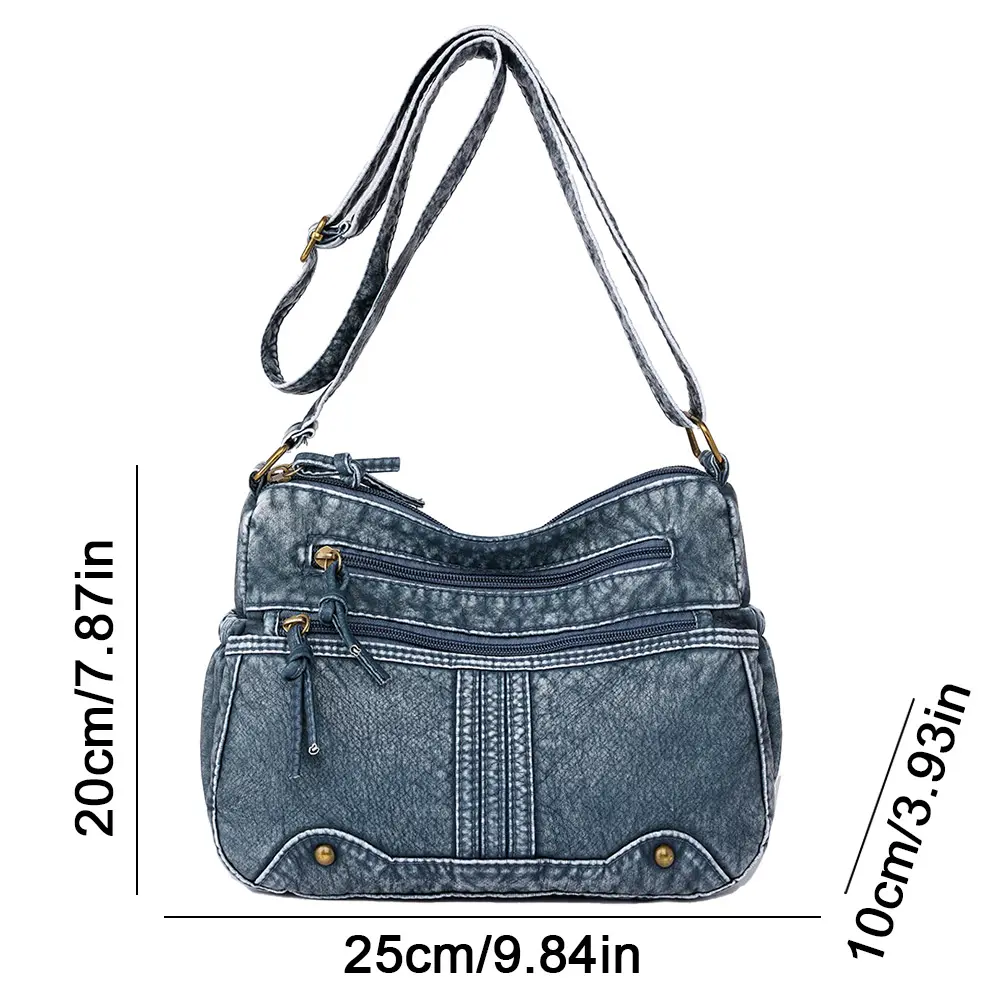 Ladies Crossbody Bag Vintage Riveted PU Soft Leather Shoulder Bags Fashion Middle Aged Mom's Tote Bag New High Capacity Satchels