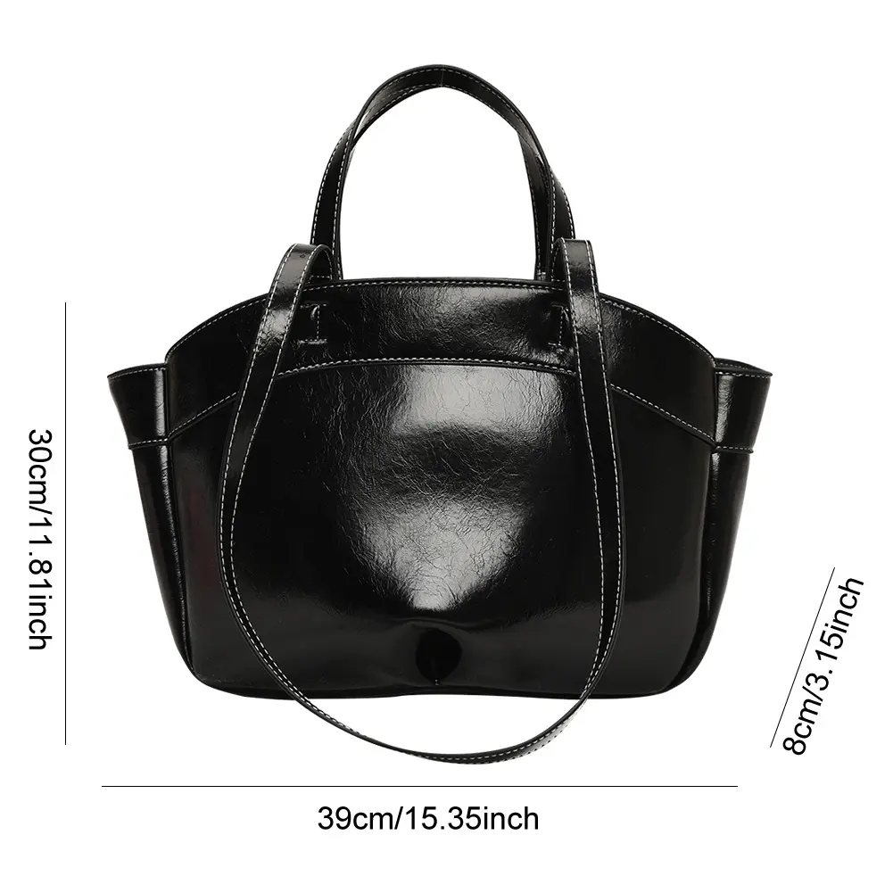 Women Tote Bag Underarm Bag Large Capacity PU Leather Shoulder Bags Vintage Solid Crossbody Bag Trendy Briefcase Bags with Purse