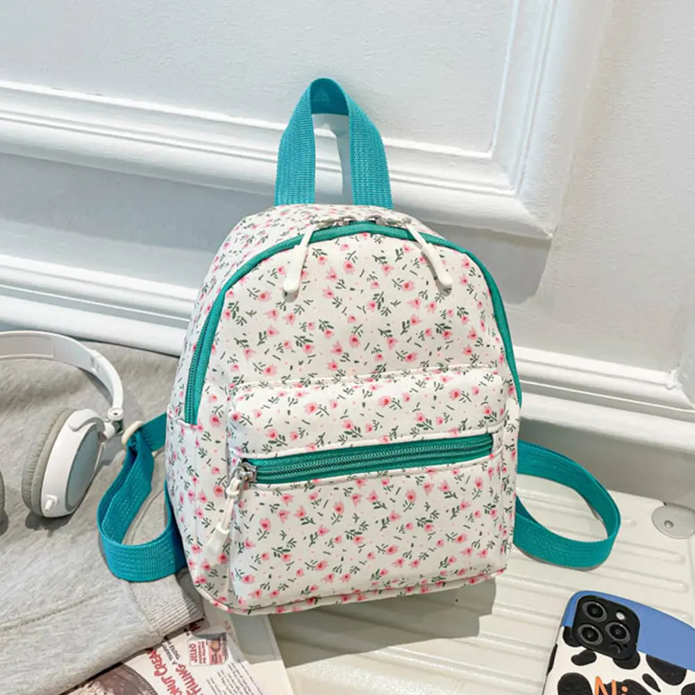 Floral Print Small Rucksack Purse Mini Cute School Bookbag Girls Backpack Casual Daypacks Women Knapsack Travel Shoulder Bag