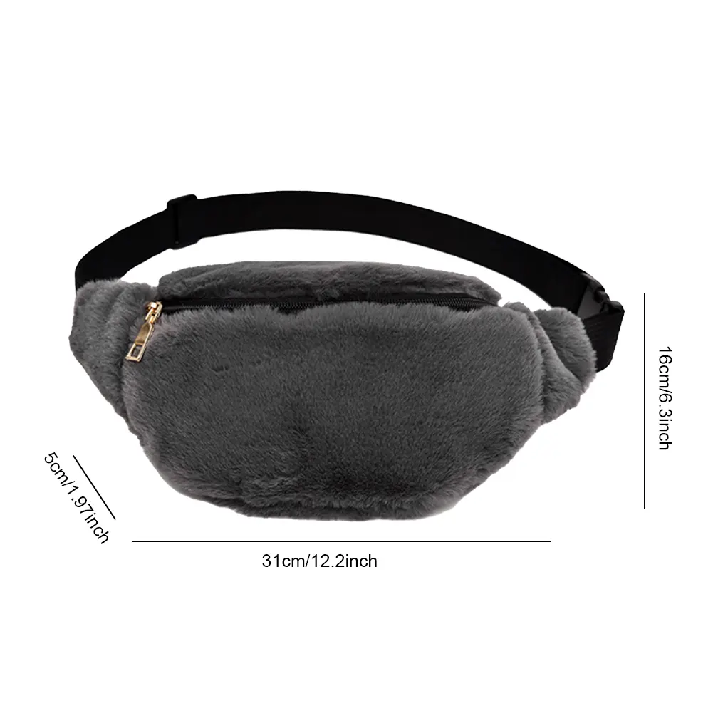 Fashion Plush Banana Bags Autumn&Winter Women's Chest Bag Leopard Pattern Simple Designer Fanny Pack Ladies Waist Crossbody Bags