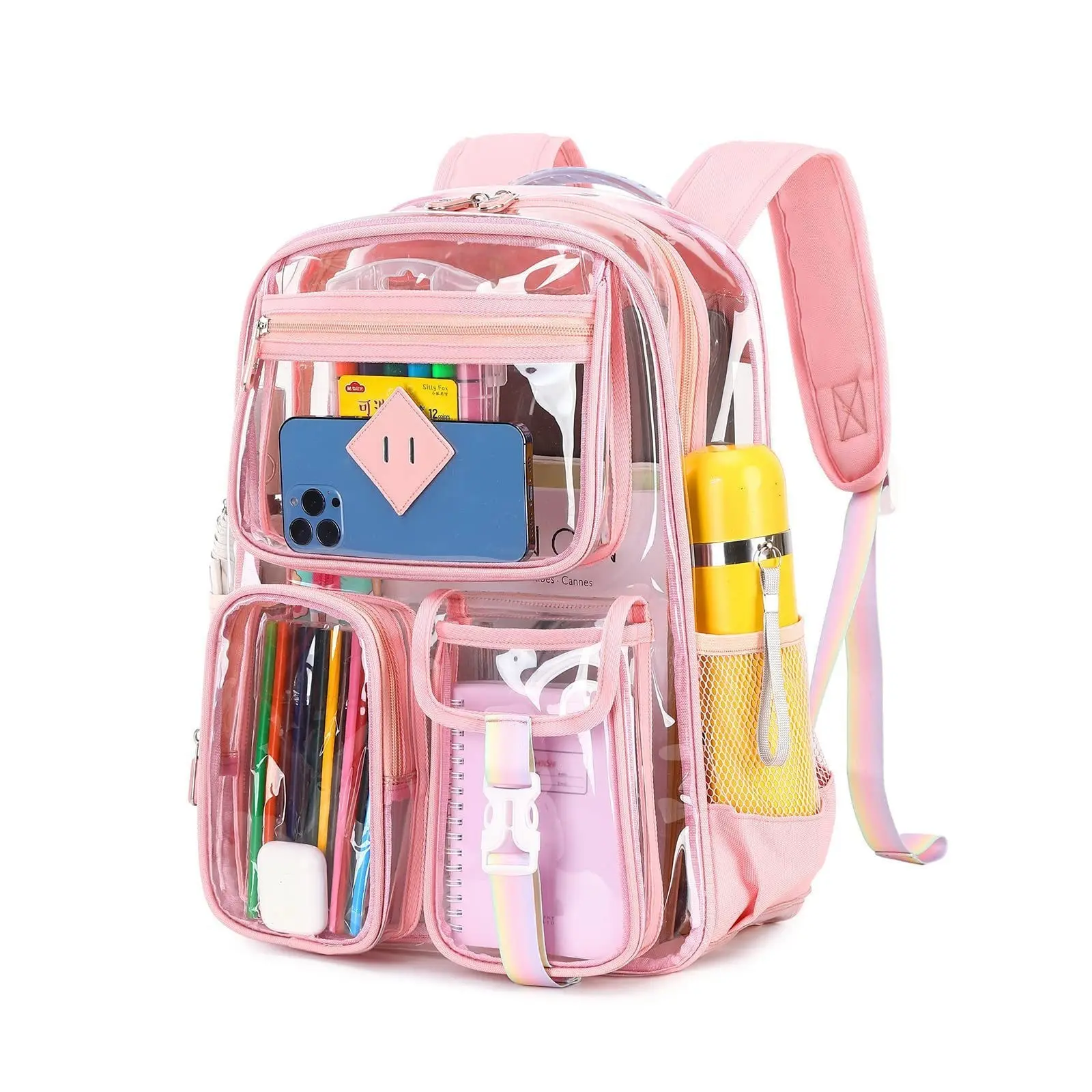 Waterproof PVC Clear Backpack Large Capacity Transparent School Shoulder Bag Fashion Unisex Sports Daypack Summer Beach Bags