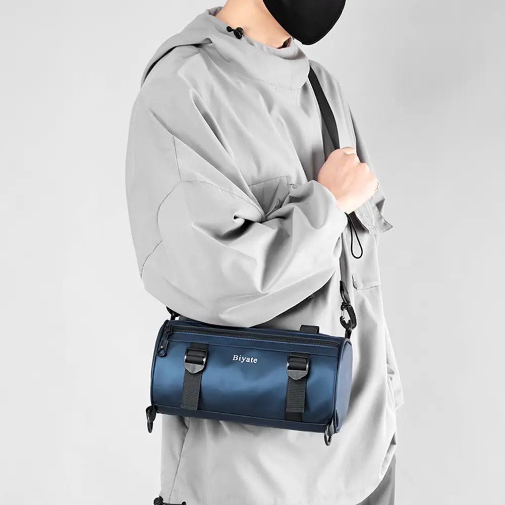 2023 Fashion Nylon Crossbody Shoulder Bags For Men Bucket Shoulder Bag Men Casual Barrel Handbags Male Shoulder Messenger Bag