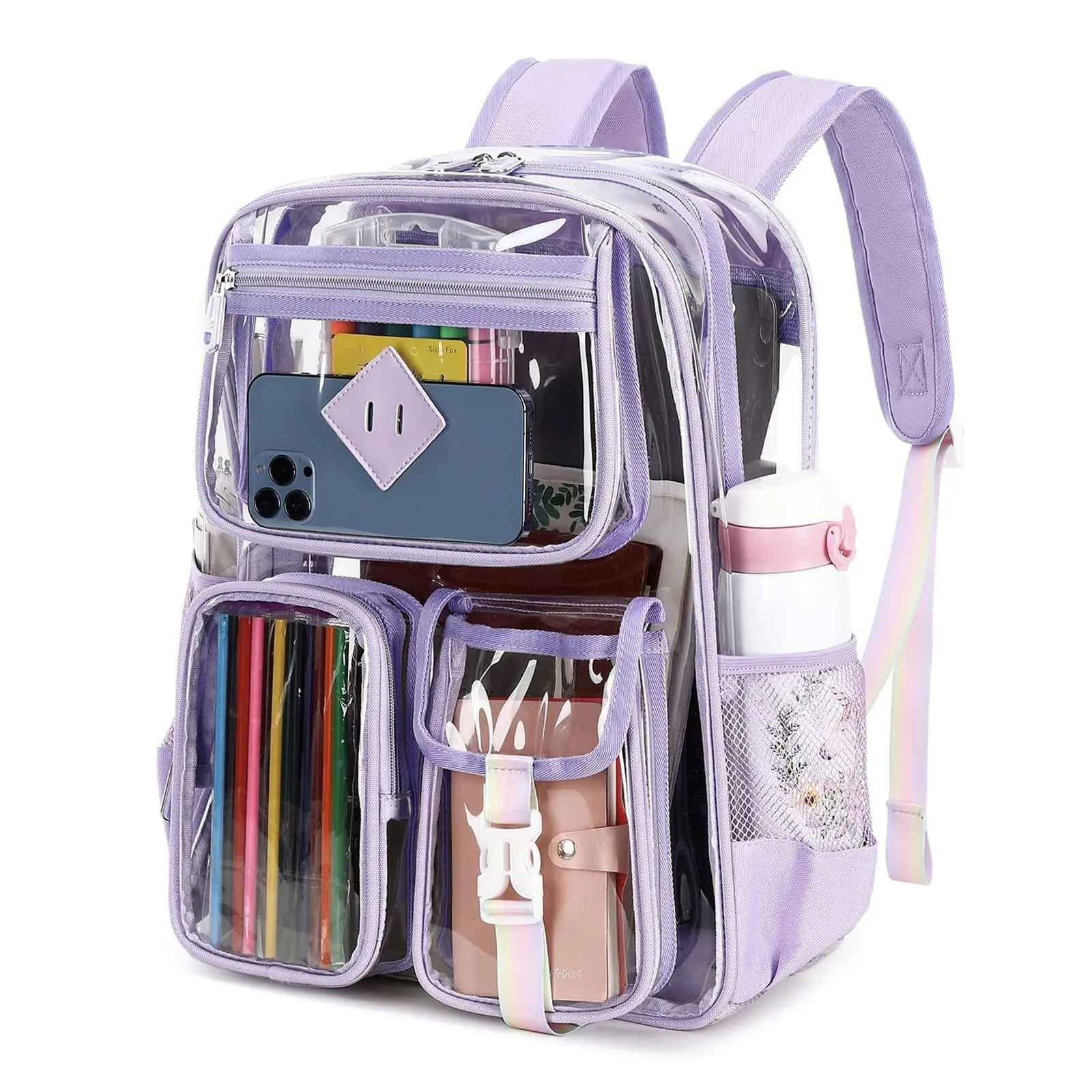 Waterproof PVC Clear Backpack Large Capacity Transparent School Shoulder Bag Fashion Unisex Sports Daypack Summer Beach Bags