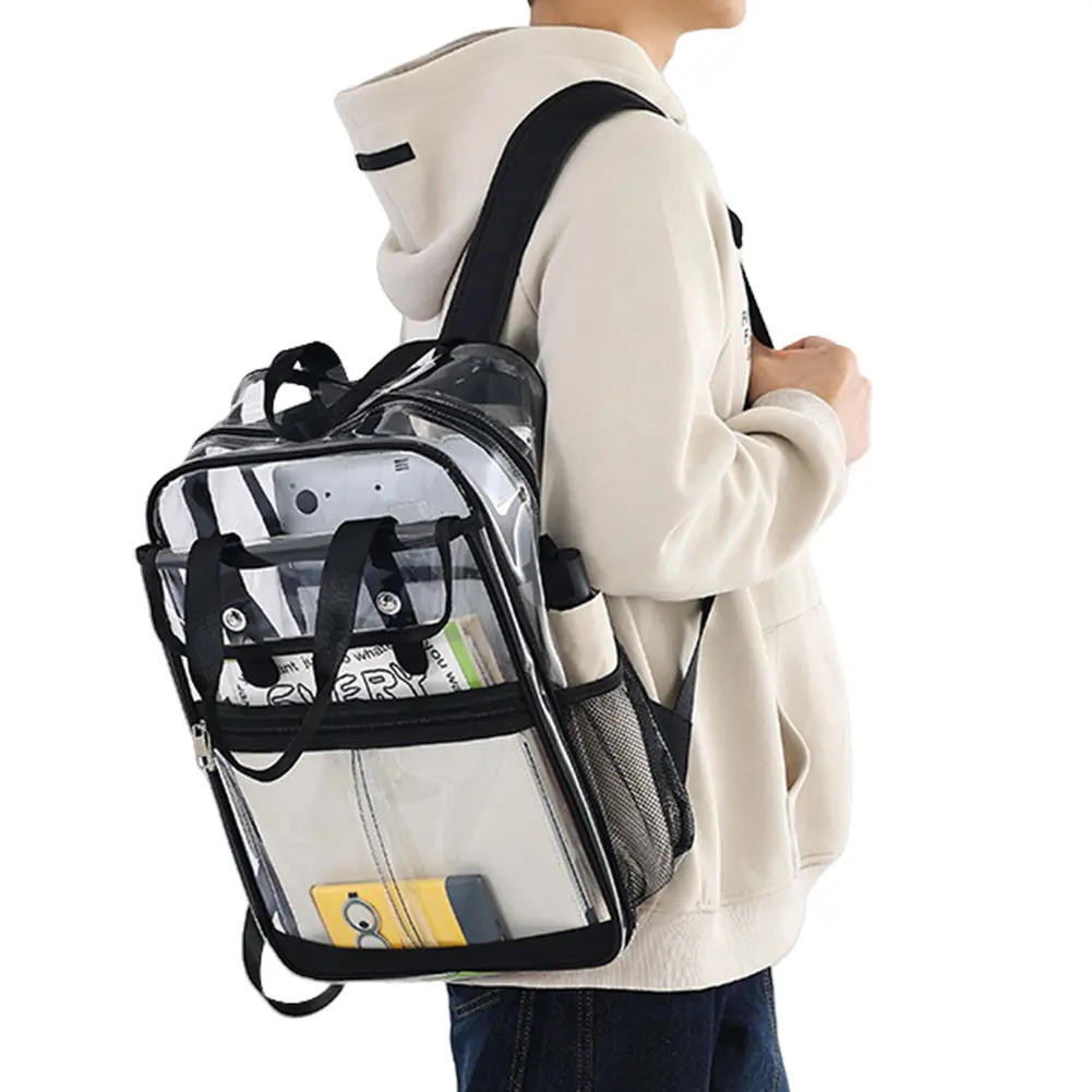 Waterproof PVC Clear Backpack Large Capacity Transparent School Shoulder Bag Fashion Unisex Sports Daypack Summer Beach Bags
