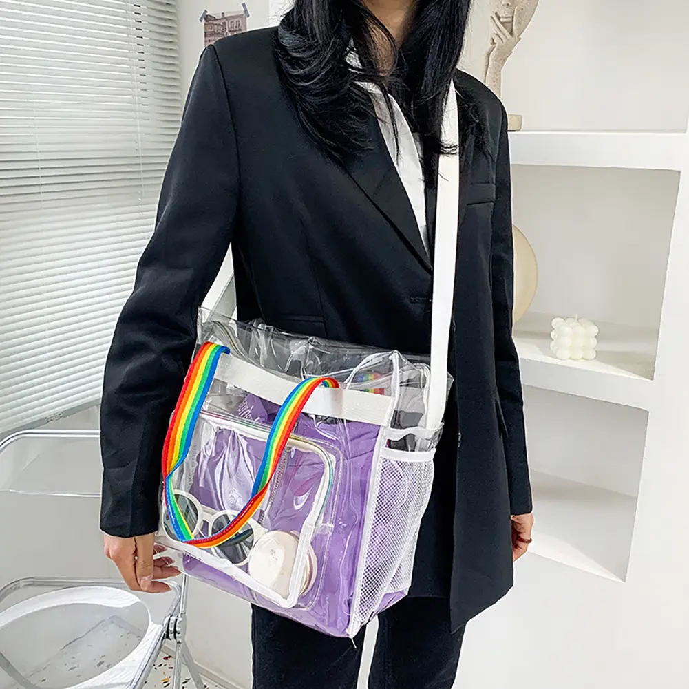 Women Clear Yoga Gym Bag Transparent Waterproof Outdoor Sports Fitness Handbag Summer PVC Workout Swimming Shoulder Bags