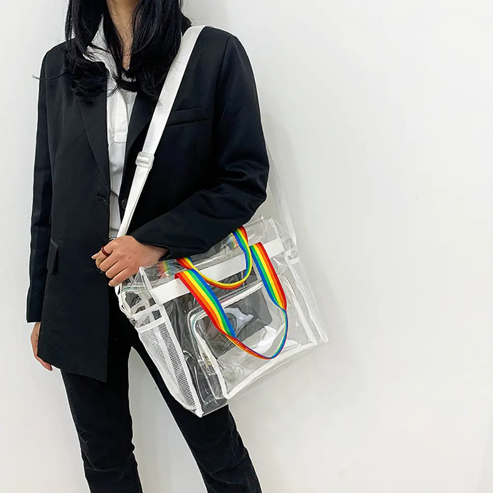 Women Clear Yoga Gym Bag Transparent Waterproof Outdoor Sports Fitness Handbag Summer PVC Workout Swimming Shoulder Bags