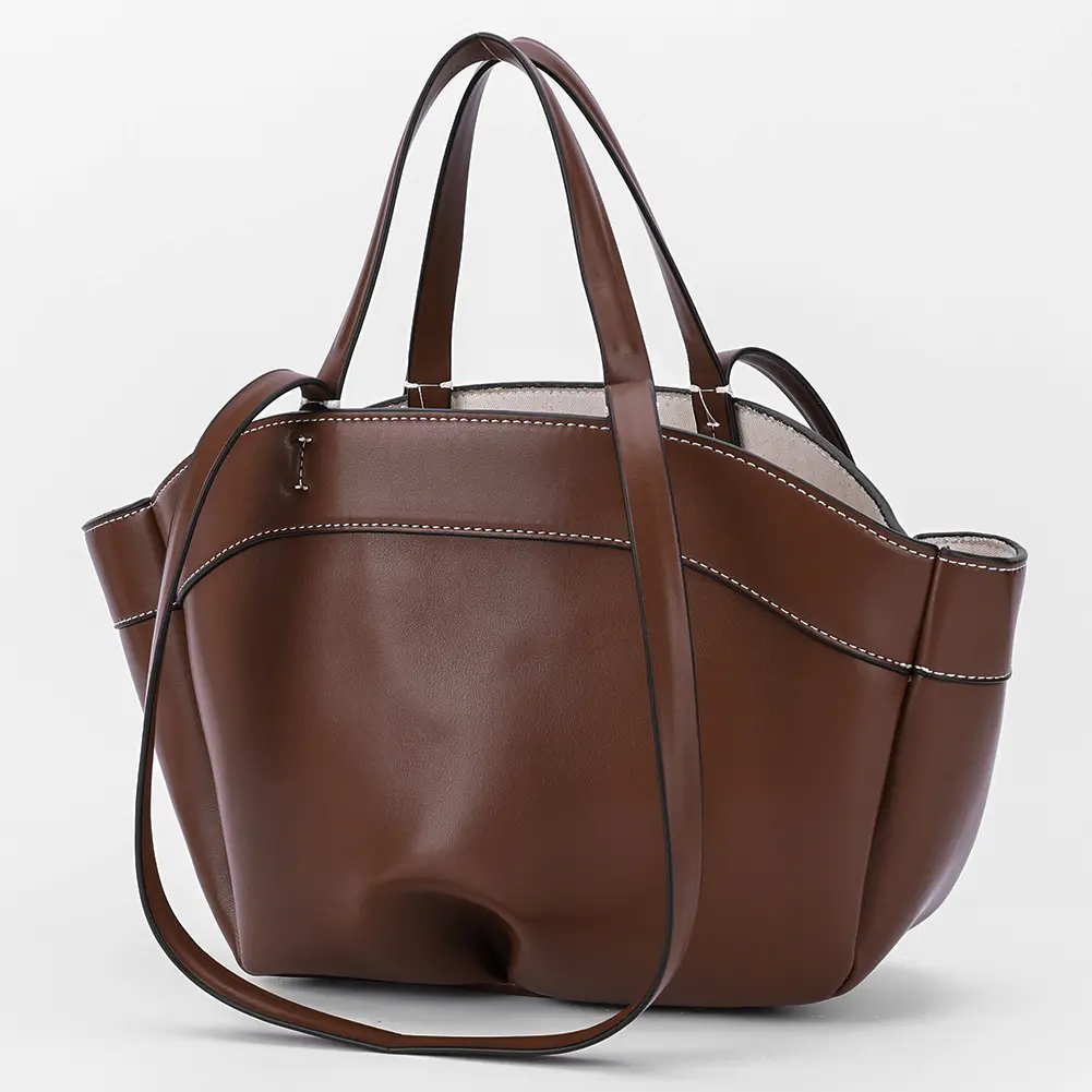 Large Capacity Women Grocery Bag PU Leather Tote Bag Trendy Commuter Bag Casual Shoulder Bag High Quality Handbag Top-Handle Bag