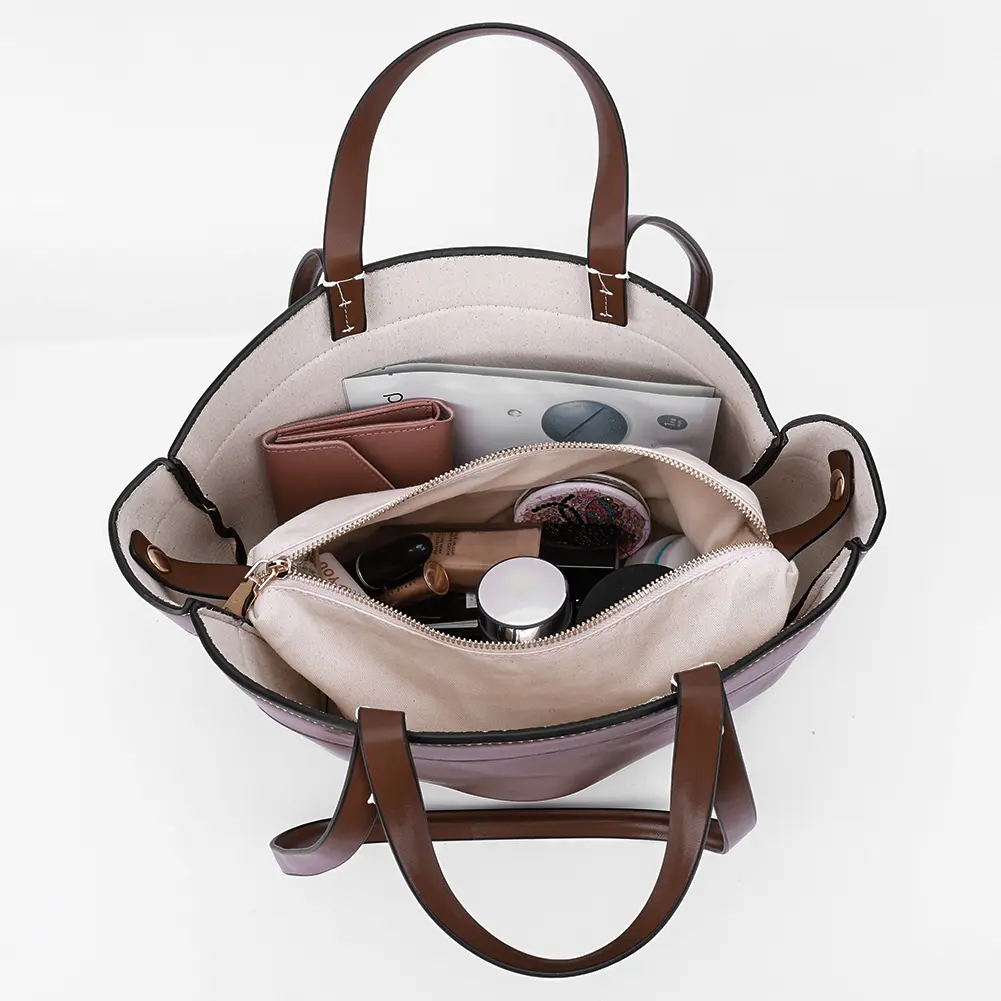 Large Capacity Women Grocery Bag PU Leather Tote Bag Trendy Commuter Bag Casual Shoulder Bag High Quality Handbag Top-Handle Bag